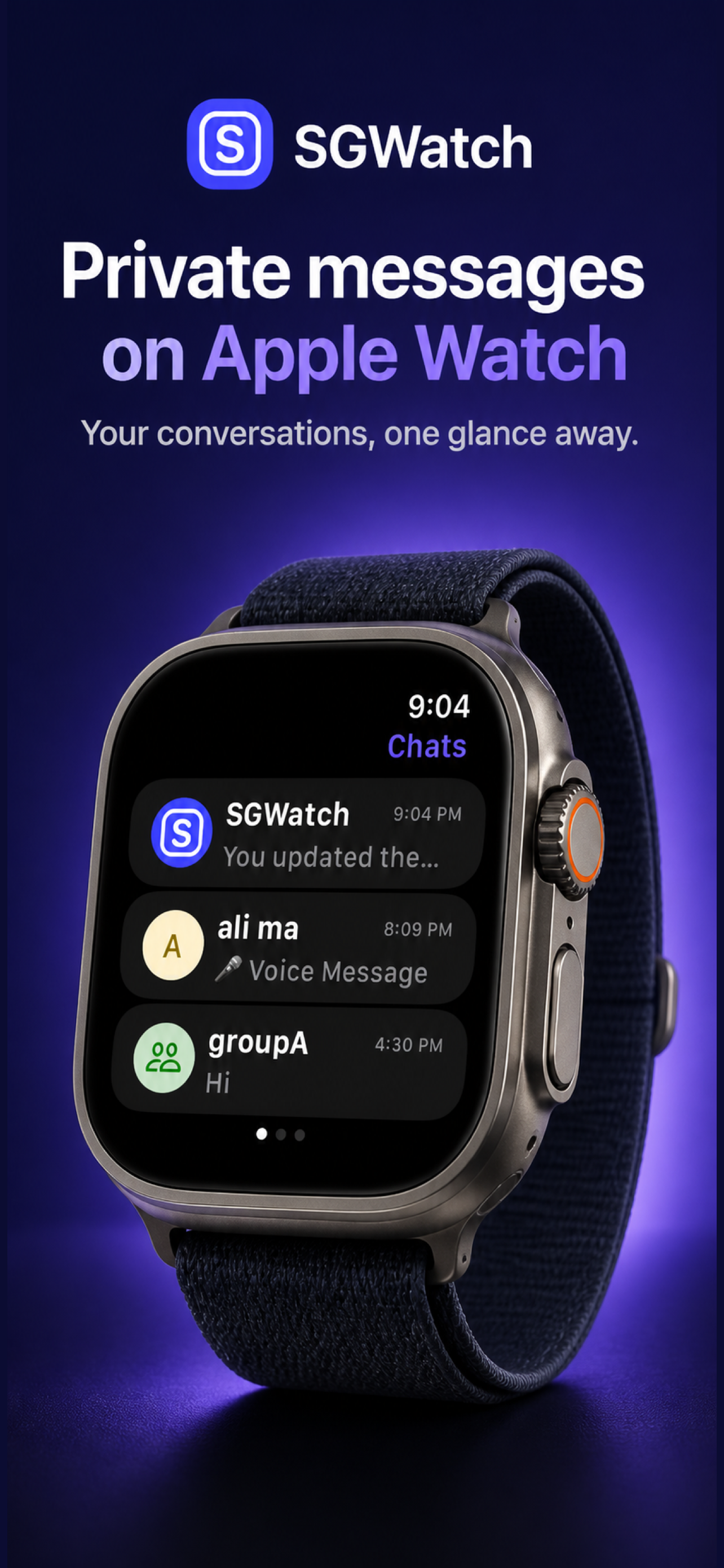 Pager private messages on Apple Watch