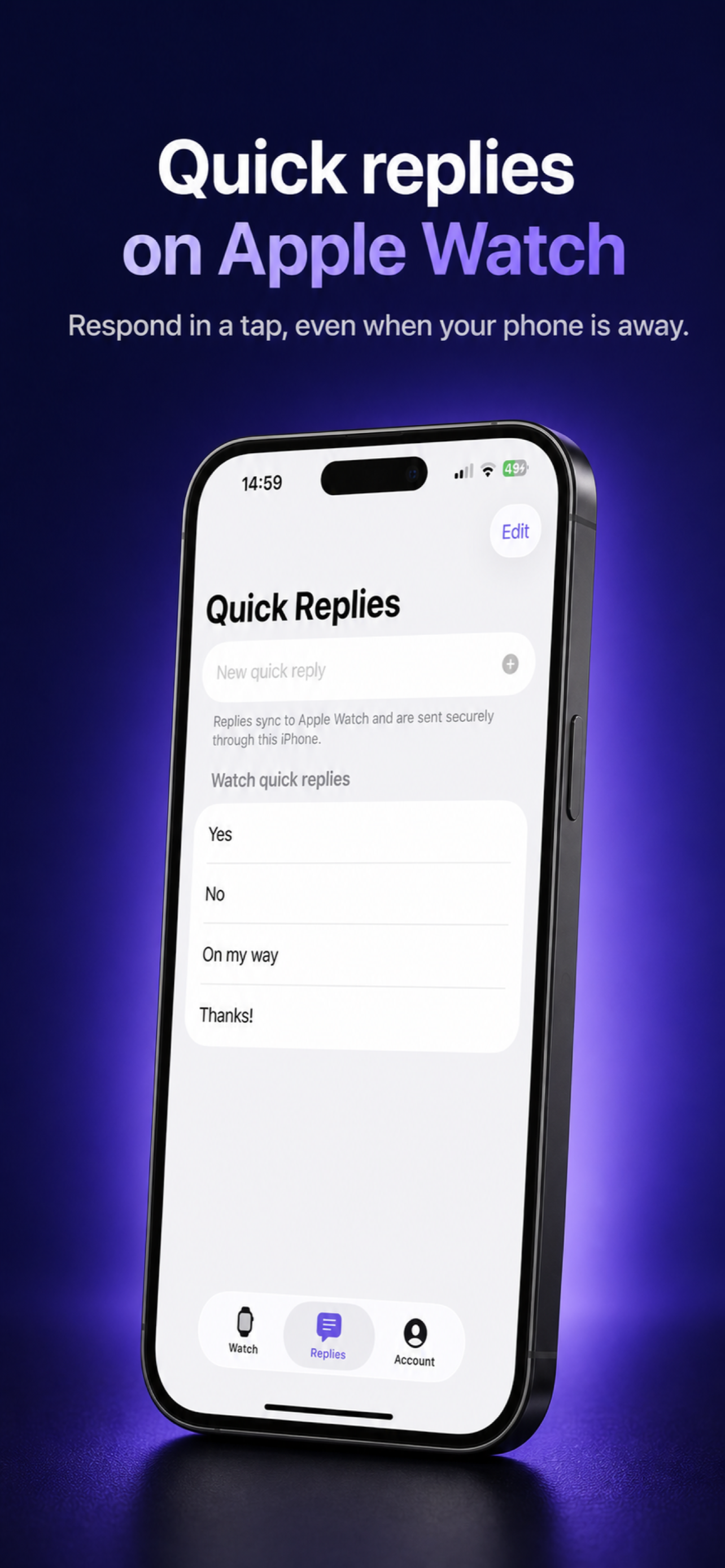Pager quick replies on Apple Watch