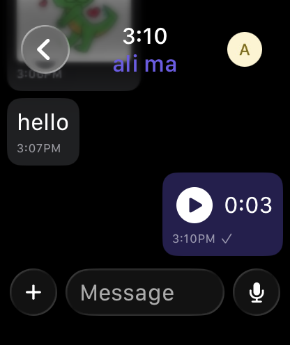Pager voice message on Apple Watch